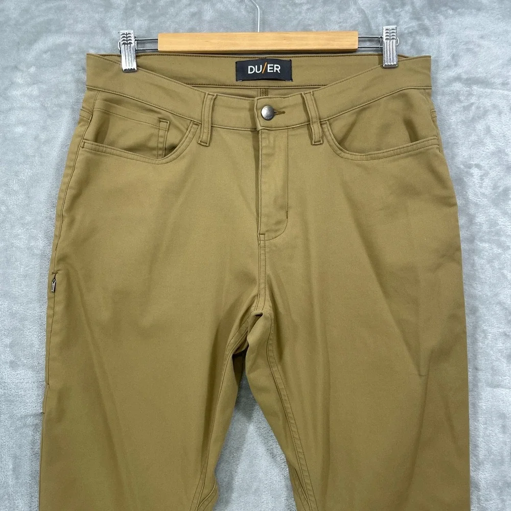 DUER Pants Mens 32x32 Brown Relaxed Taper Performance MFNR1002